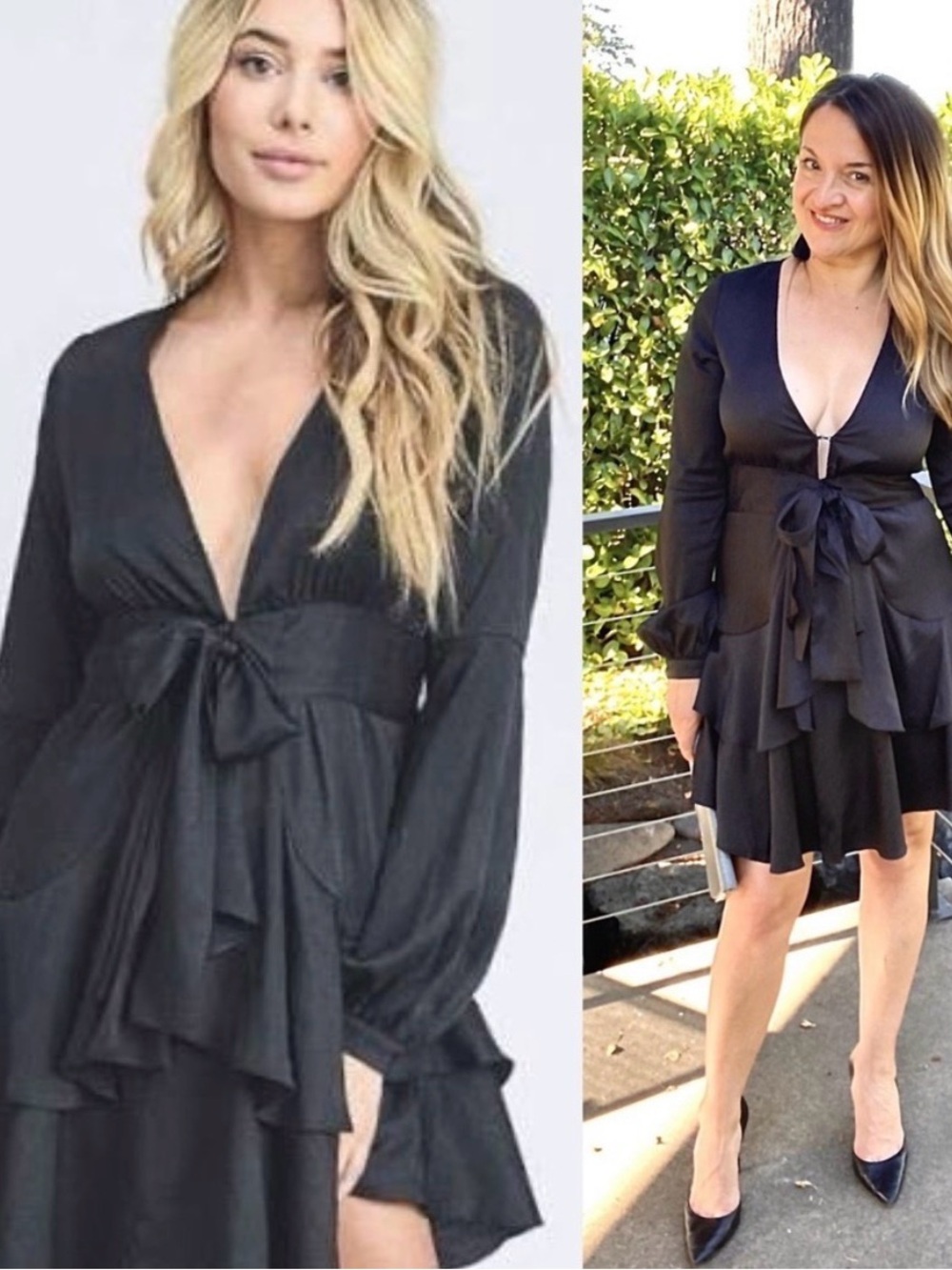 Stories Black Ruffled Mini Dress - Picture 2 of 10